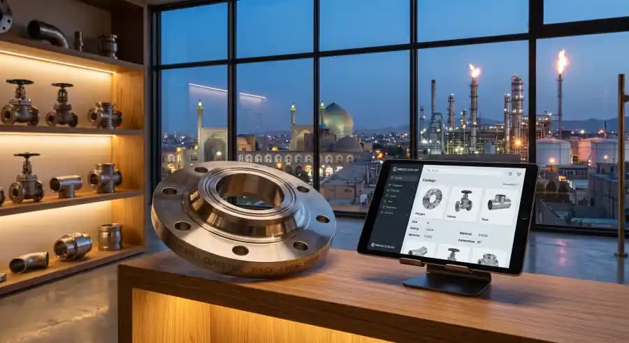 Texas Flange Online Catalog — بنر کاتالوگ آرشیوی (خطوط تولید و بازرسی ابعادی)